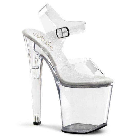 Pleaser Sandales XTREME-808 Transparent Argent EU-37/US-7