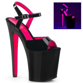 Pleaser Sandales XTREME-809TT Noir Néon-Rose EU-35/US-5