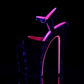 Pleaser Sandales XTREME-809TT Noir Néon-Rose EU-35/US-5