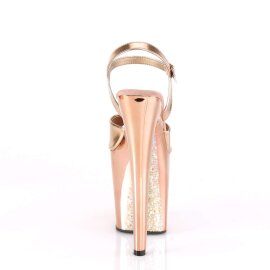Pleaser Sandales XTREME-809TTG Or Rose Métallique Chrome Paillettes EU-35/US-5