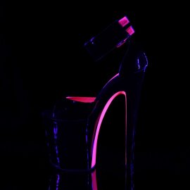 Pleaser Sandales XTREME-875TT Noir Néon-Rose EU-40/US-10