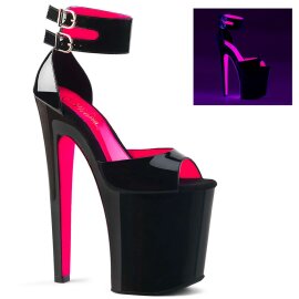 Pleaser Sandales XTREME-875TT Noir Néon-Rose...