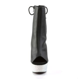 Pleaser Bottines BEJEWELED-1018DM-6 Faux cuir Noir Strass...