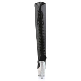 Pleaser Cuissardes BEJEWELED-3019DM-7 Faux cuir Noir Strass Argent EU-35 / US-5