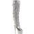 Pleaser Bottes cuissardes BEJEWELED-3019RSF-7 Argent Métallique Strass EU-35/US-5