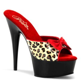 Pleaser Mules DELIGHT-601-6 Léopard Noir EU-35/US-5