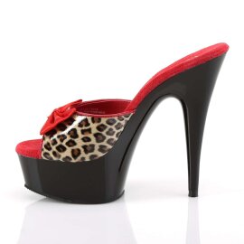 Pleaser Mules DELIGHT-601-6 Léopard Noir EU-35/US-5