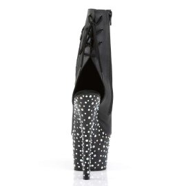 Pleaser Bottines STARDANCE-1018-7 Faux cuir Noir Strass Argent EU-35/US-5