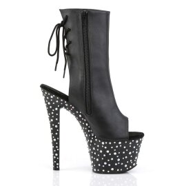Pleaser Bottines STARDANCE-1018-7 Faux cuir Noir Strass Argent EU-35/US-5