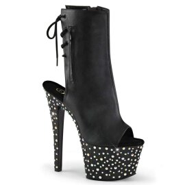 Pleaser Bottines STARDANCE-1018-7 Faux cuir Noir Strass...
