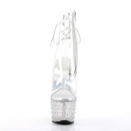 Pleaser Bottines STARDANCE-1018C-7 Transparent Argent...