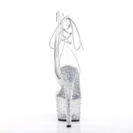 Pleaser Bottines STARDANCE-1018C-7 Transparent Argent Strass EU-39/US-9