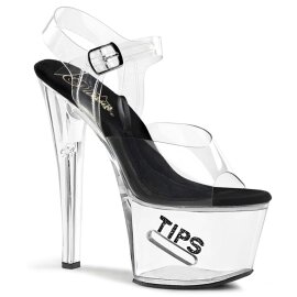 Pleaser Sandales TIPJAR-708-5 Transparent Noir EU-37/US-7