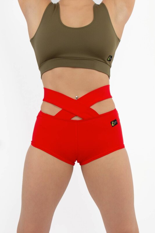i-Style Short croisé Bigarré M Rouge