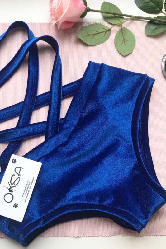 Oksawear Short Palma Bleu velours