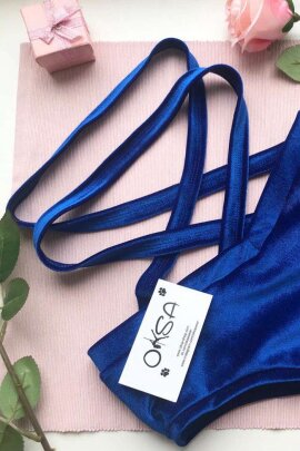 Oksawear Short Palma Bleu velours S