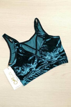 Oksawear Haut Palma Vert velours XS