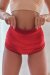 Oksawear Short taille haute Velours Rouge sang L