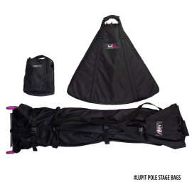 Lupit Pole Stage Pieds courts Chrome 45 mm avec sacs de transport