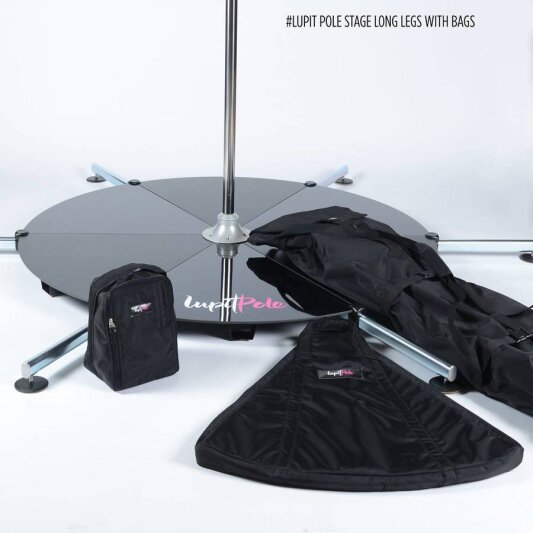 Lupit Pole Stage Pieds longs Chrome 45 mm avec sacs de transport