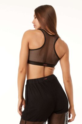 Polerina Pantalon de jogging Noir avec résille S