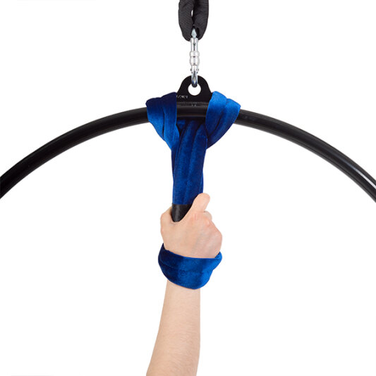 Sangle de poignet pour cerceaux aériens velours Bleu