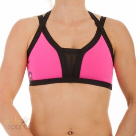 PoleFit Haut Peek A Boo M/L Rose vif/Noir