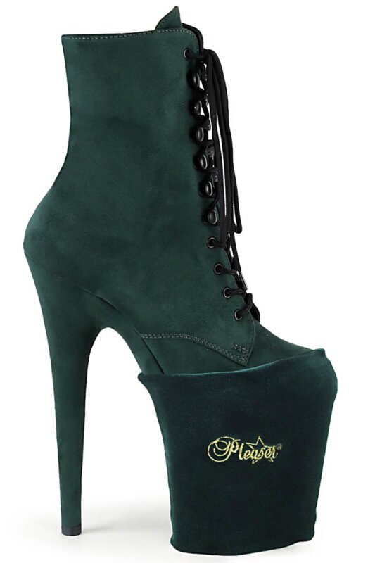 Pleaser Protecteur de talons hauts Velours Vert émeraude