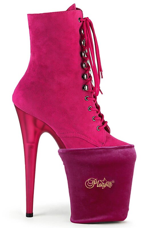Pleaser Protecteur de talons hauts Velours Rose vif