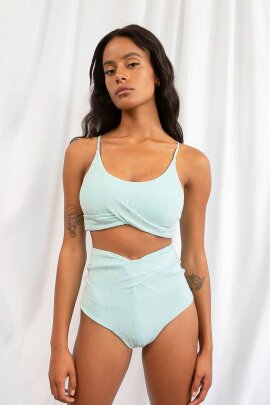 Lunalae Short taille haute Paris Bleu cristal XS