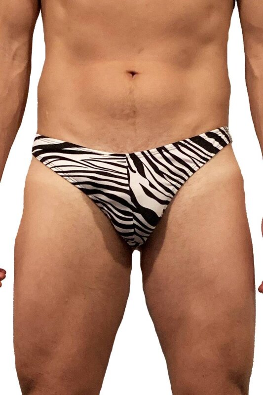 Juicee Peach G-String pour homme Zèbre