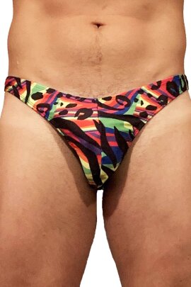 Juicee Peach G-String pour homme Arc-en-ciel XS