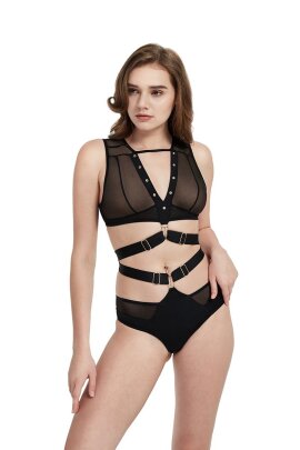 Hamade Activewear Crop top Eyelet avec résille S