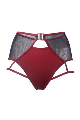 Hamade Activewear Short jarretière taille haute Rouge M