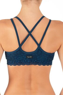 Dragonfly Haut avec dentelle Nicole Bleu pétrole M