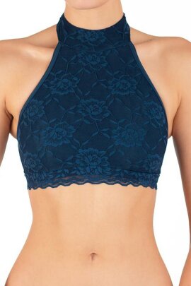 Dragonfly Haut avec dentelle Lisette Bleu pétrole M