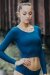 Dragonfly Crop top avec dentelle Pavi Bleu pétrole L-XL