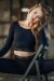 Dragonfly Crop top avec dentelle Pavi Noir