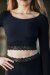 Dragonfly Crop top avec dentelle Pavi Noir XS-S