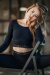 Dragonfly Crop top avec dentelle Pavi Noir M