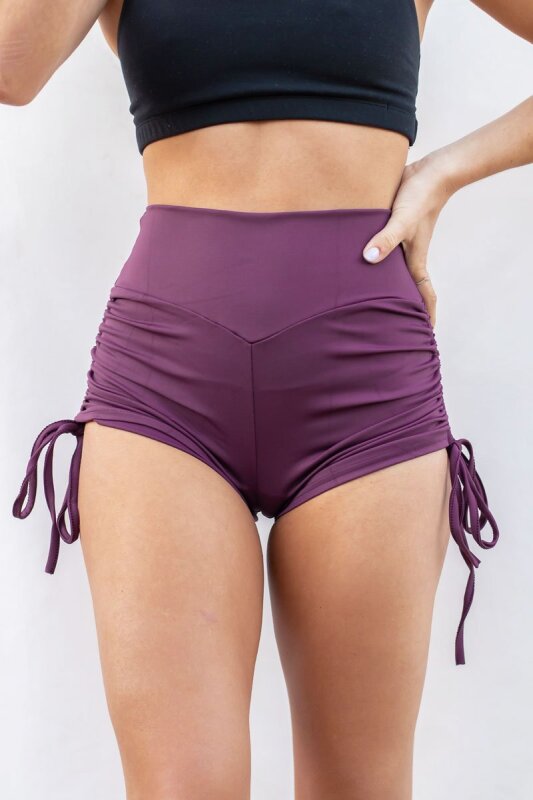 Lunalae Short taille haute Drawstring Mûre S