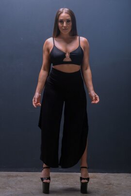 AMBR Designs Crop top avec anneau Midnight Black