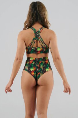 Juicee Peach Short brésilien taille haute Boho Feathers XS
