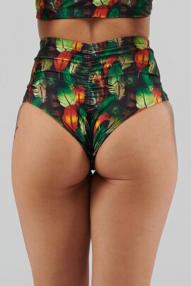 Juicee Peach Short brésilien taille haute Boho Feathers S