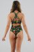 Juicee Peach Short brésilien taille haute Boho Feathers S
