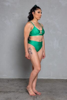 AMBR Designs Super Culotte échancrée taille haute Jade L