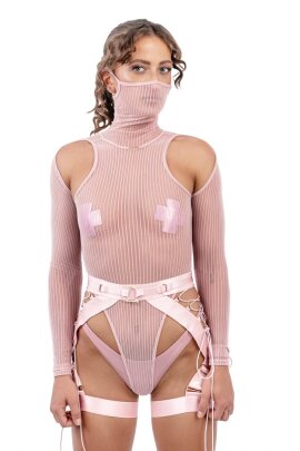 Naughty Thoughts Combinaison avec effet de transparence Rose S
