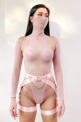 Naughty Thoughts Combinaison avec effet de transparence Rose XL