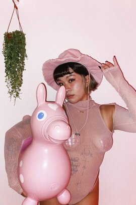 Naughty Thoughts Combinaison avec effet de transparence Rose XL