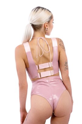 Naughty Thoughts Short taille haute Sinner vinyle Rose